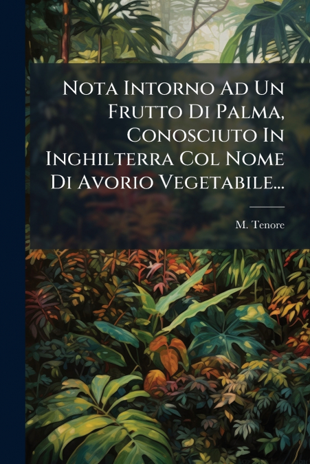 Nota Intorno Ad Un Frutto Di Palma, Conosciuto In Inghilterra Col Nome Di Avorio Vegetabile...