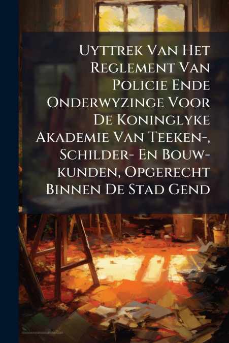 Uyttrek Van Het Reglement Van Policie Ende Onderwyzinge Voor De Koninglyke Akademie Van Teeken-, Schilder- En Bouw-kunden, Opgerecht Binnen De Stad Gend