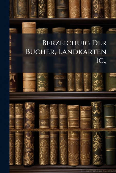Berzeichuig Der Bucher, Landkarten Ic.,