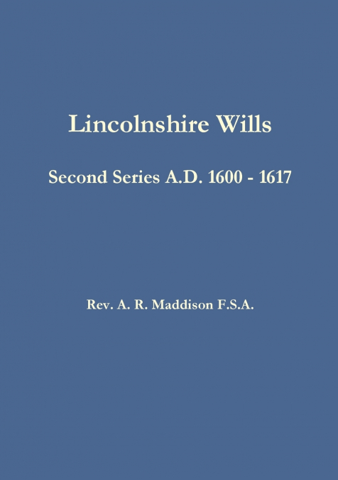 Lincolnshire Wills