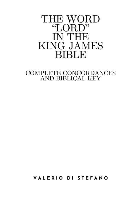 The Word 'Lord' in the King James Bible