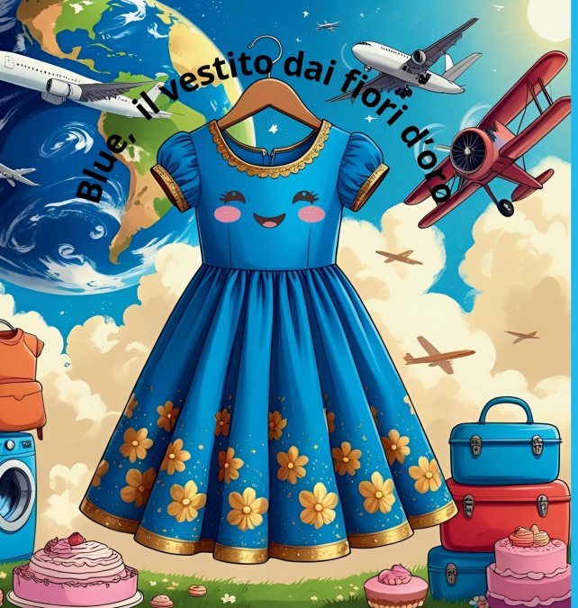 Blue, il vestito dai fiori d’oro