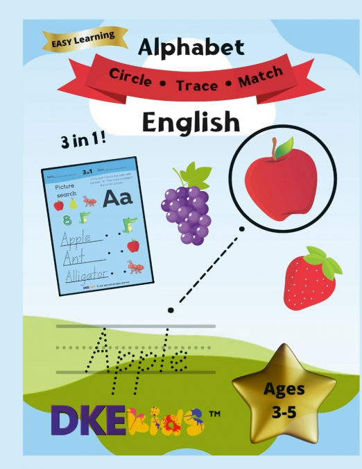 Little Intellect Thinkers Alphabet | Circle,Trace and Match 3 in 1 Easy Learning