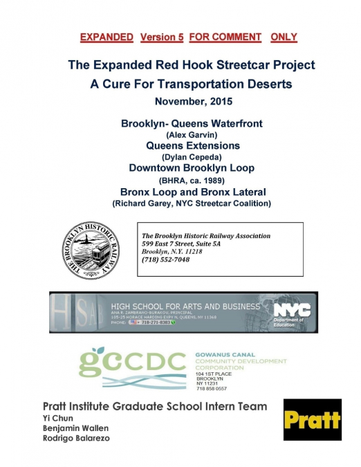 The Expanded Red Hook Streetcar Project  |  A Cure For Transportation Deserts