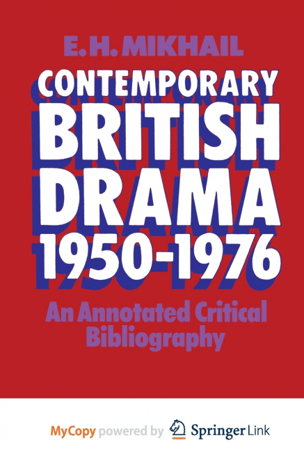 Contemporary British Drama 1950-1976