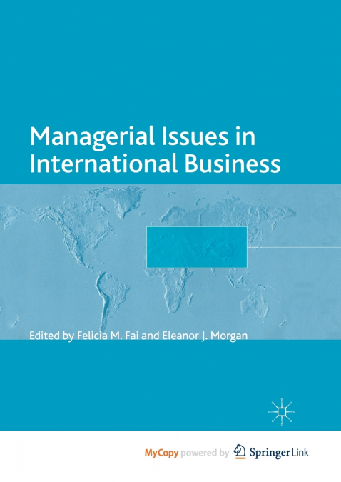 Managerial Issues in International Business