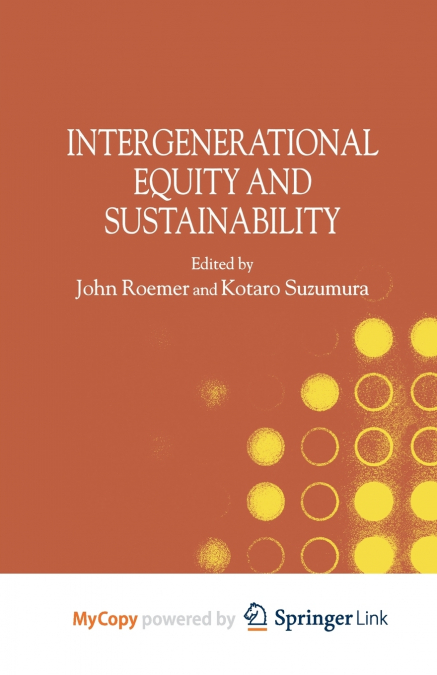 Intergenerational Equity and Sustainability