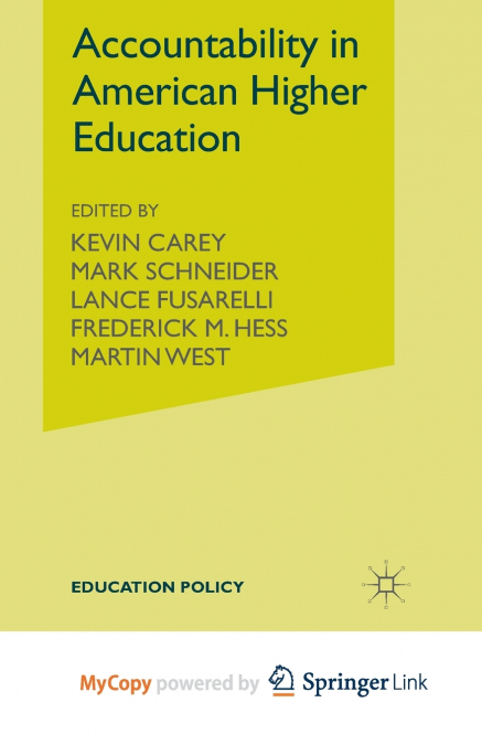 Accountability in American Higher Education