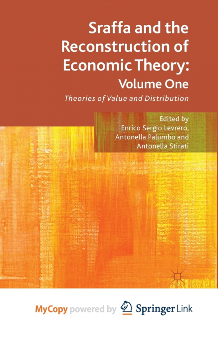 Sraffa and the Reconstruction of Economic Theory