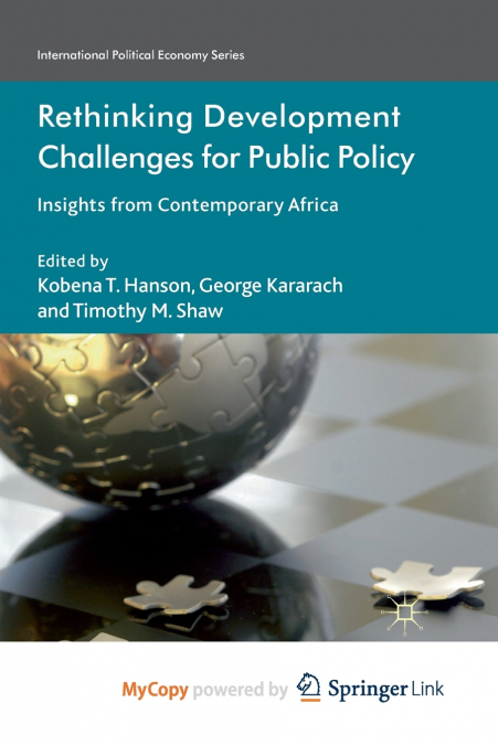 Rethinking Development Challenges for Public Policy