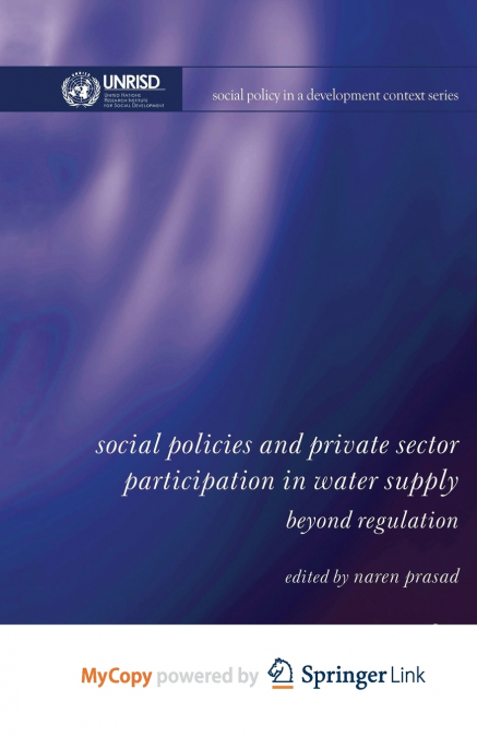 Social Policies and Private Sector Participation in Water Supply