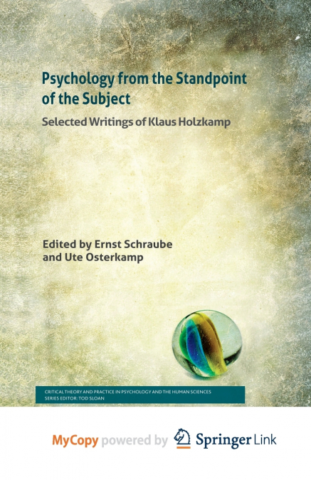 Psychology from the Standpoint of the Subject