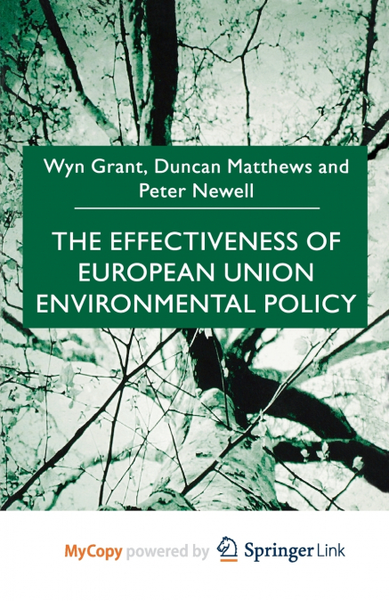 The Effectiveness of European Union Environmental Policy
