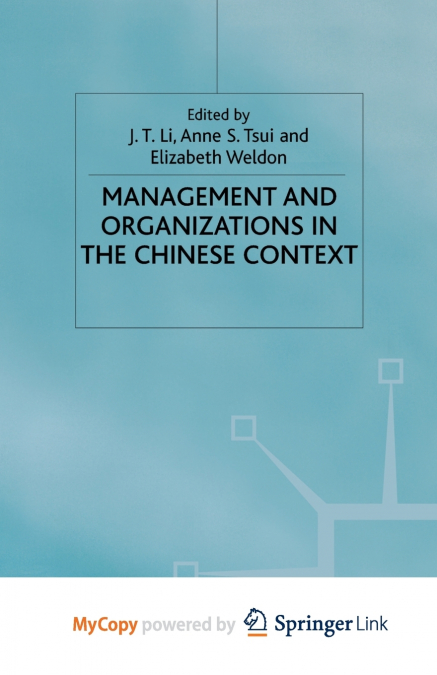 Management and Organizations in the Chinese Context