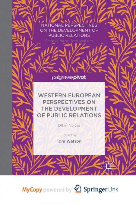 Western European Perspectives on the Development of Public Relations