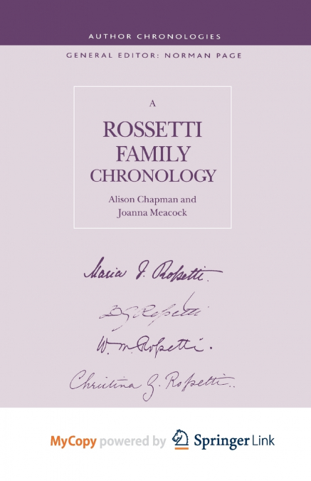 A Rossetti Family Chronology
