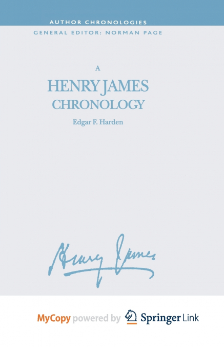 A Henry James Chronology