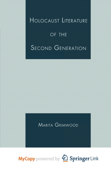 Holocaust Literature of the Second Generation