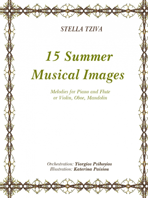 15 Summer Musical Images Melodies for Piano & Flute or Violin, Oboe, Mandolin