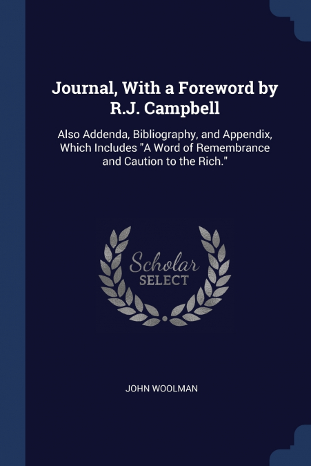Journal, With a Foreword by R.J. Campbell