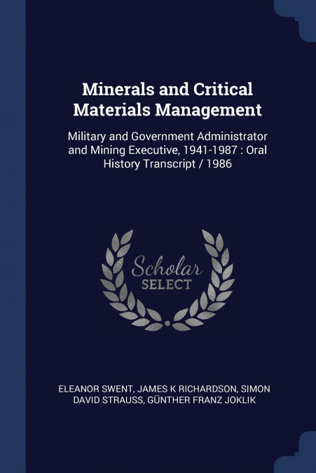 Minerals and Critical Materials Management