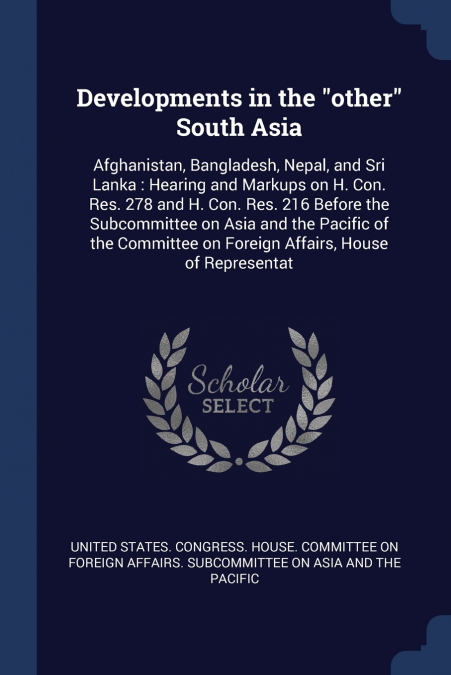 Developments in the 'other' South Asia