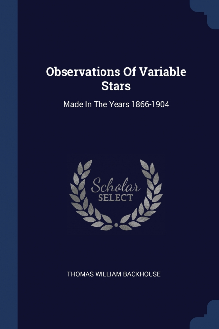 Observations Of Variable Stars