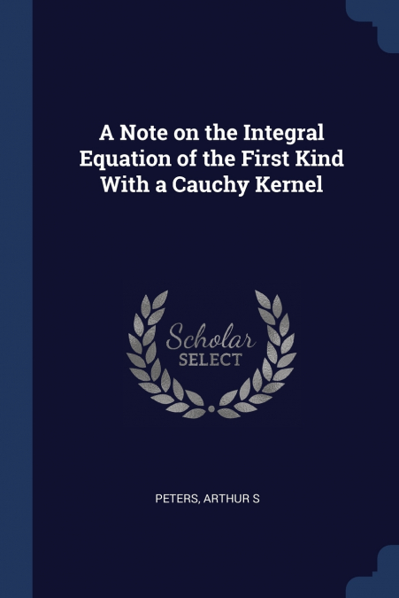 A Note on the Integral Equation of the First Kind With a Cauchy Kernel