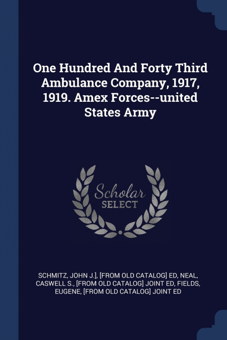 One Hundred And Forty Third Ambulance Company, 1917, 1919. Amex Forces--united States Army