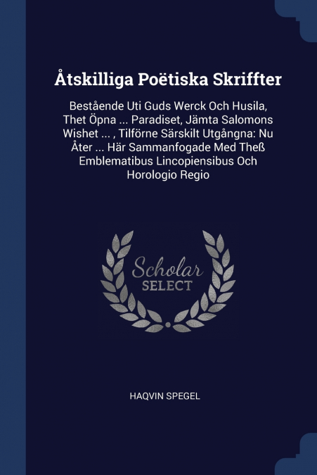 Åtskilliga Poëtiska Skriffter