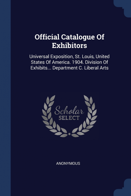 Official Catalogue Of Exhibitors