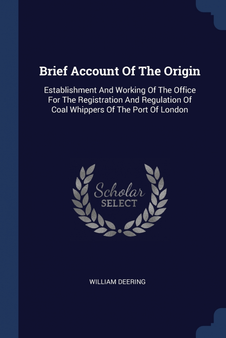 Brief Account Of The Origin