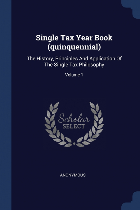 Single Tax Year Book (quinquennial)