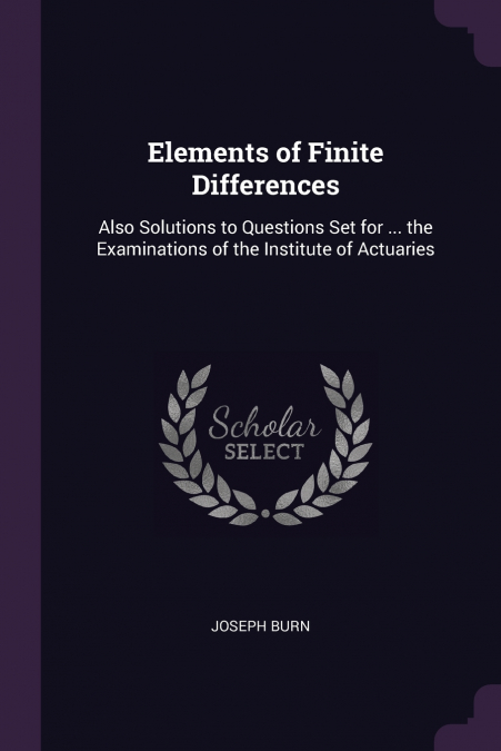 Elements of Finite Differences