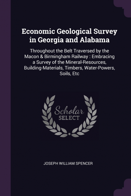 Economic Geological Survey in Georgia and Alabama