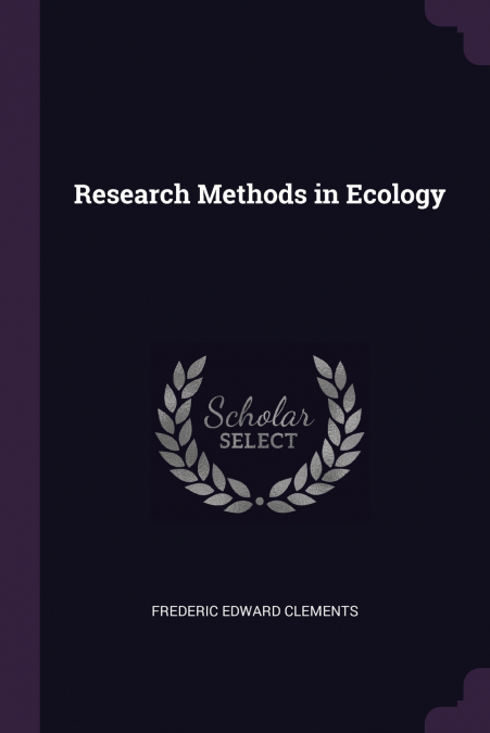 Research Methods in Ecology