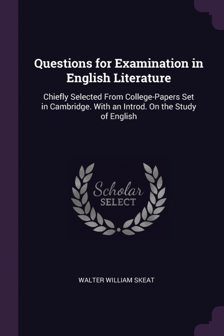 Questions for Examination in English Literature