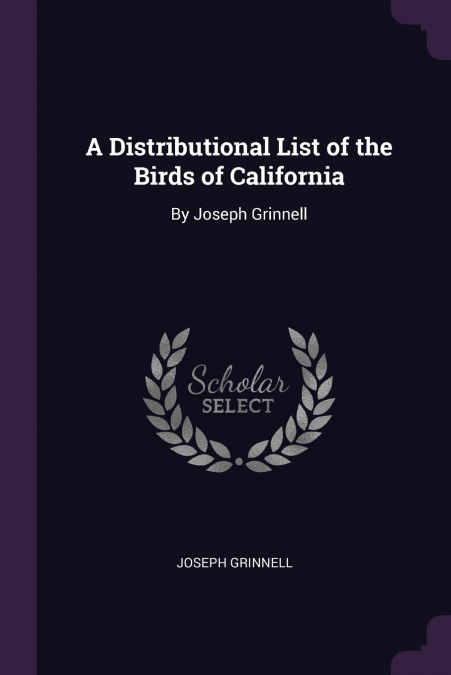 A Distributional List of the Birds of California