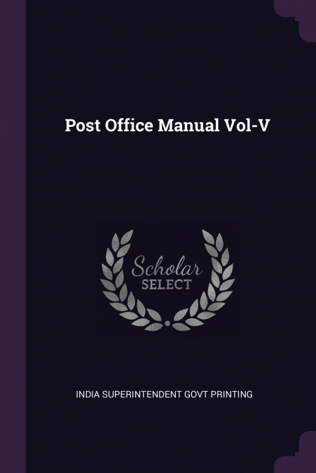 Post Office Manual Vol-V