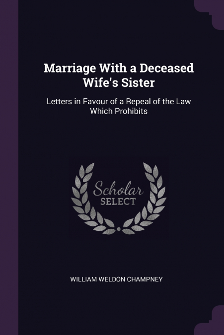 Marriage With a Deceased Wife’s Sister