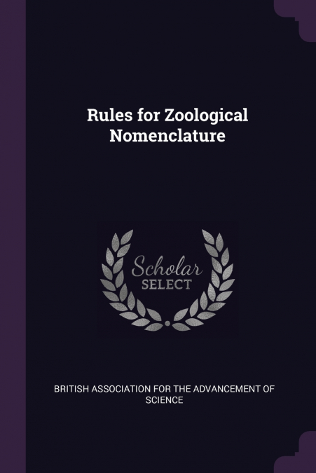 Rules for Zoological Nomenclature
