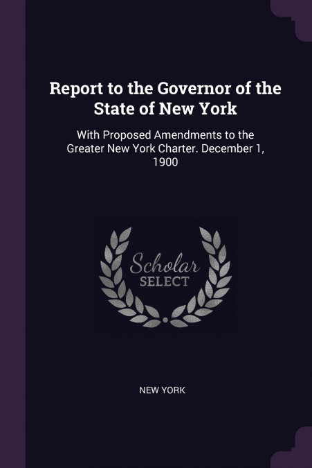 Report to the Governor of the State of New York