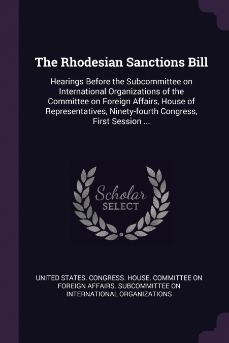 The Rhodesian Sanctions Bill