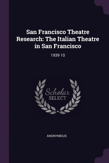 San Francisco Theatre Research