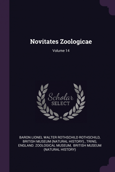Novitates Zoologicae; Volume 14