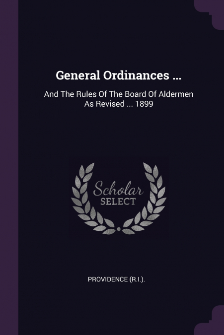 General Ordinances ...