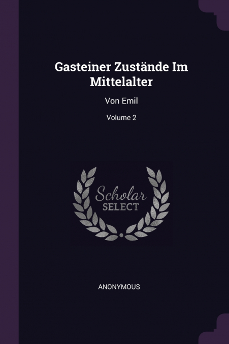Gasteiner Zustände Im Mittelalter