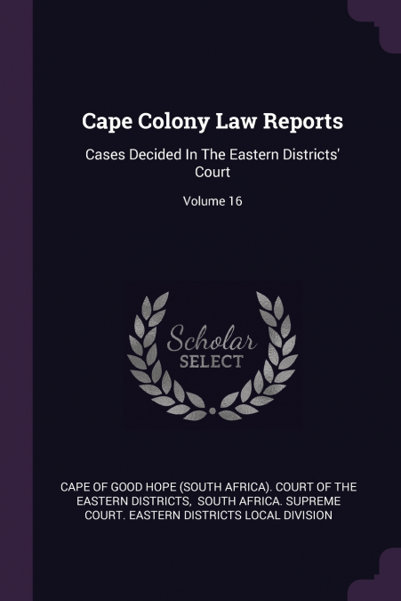Cape Colony Law Reports