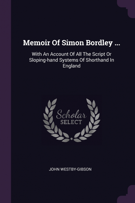Memoir Of Simon Bordley ...