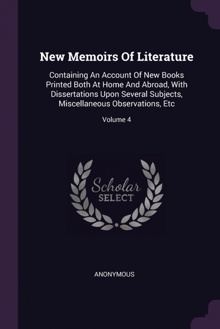 New Memoirs Of Literature